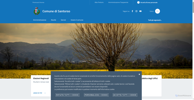 Security scan screenshot of https://www.comune.santorso.vi.it/
