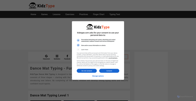 Security scan screenshot of https://kidztype.com