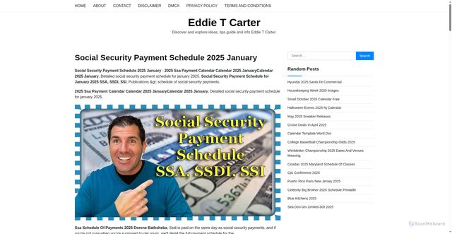 Security scan screenshot of https://eddietcarterd.pages.dev/fvoan-social-security-payment-schedule-2025-january-ltbkm/