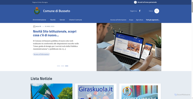 Security scan screenshot of https://www.comune.busseto.pr.it