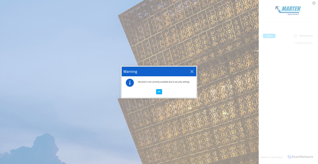 Security scan screenshot of https://marten.cloudmanagementsuite.com