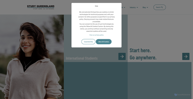 Security scan screenshot of https://www.studyqueensland.qld.gov.au/
