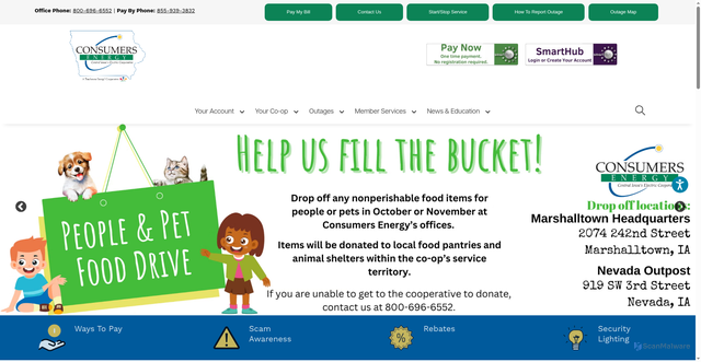 Security scan screenshot of https://www.consumersenergy.coop/