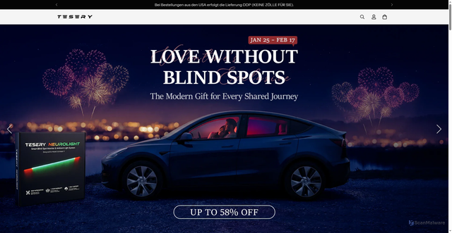 Security scan screenshot of https://www.tesery.com