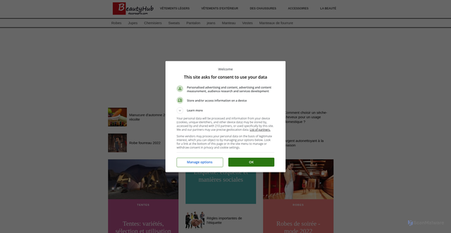 Security scan screenshot of https://beautyhub.decorexpro.com