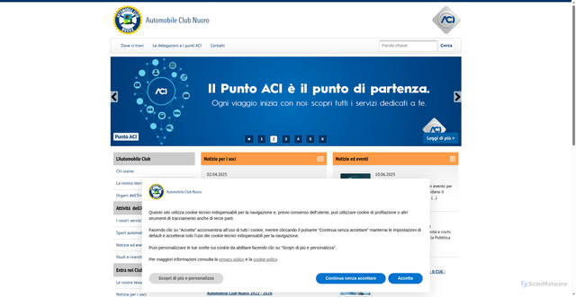 Security scan screenshot of https://nuoro.aci.it/