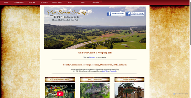 Security scan screenshot of https://vanburencountytn.gov/
