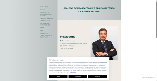 Security scan screenshot of https://agrotecnicipalermo.it/