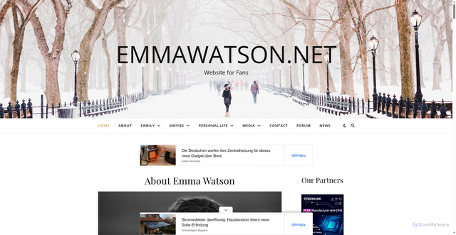 Security scan screenshot of https://www.emmawatson.net/