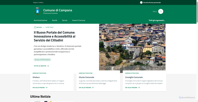 Security scan screenshot of https://www.comune.campana.cs.it/