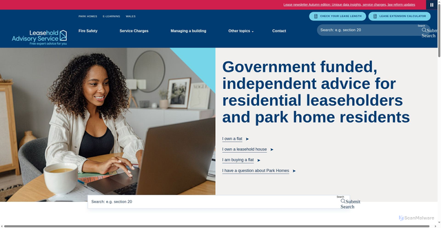 Security scan screenshot of http://www.lease-advice.org/