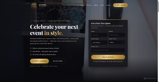 Security scan screenshot of http://951luxuryrestrooms.com/