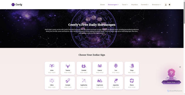 Security scan screenshot of https://ceerly.com/horoscope/daily