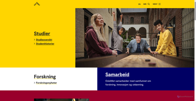 Security scan screenshot of https://www.oslomet.no/