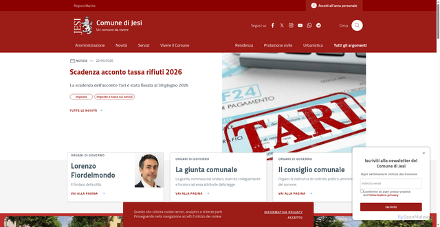 Security scan screenshot of https://www.comune.jesi.an.it
