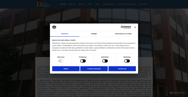 Security scan screenshot of https://www.istitutotrincheri.it/