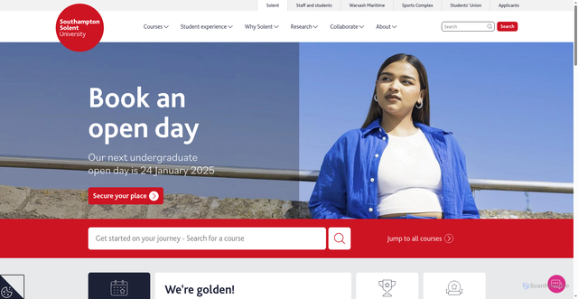 Security scan screenshot of https://www.solent.ac.uk/