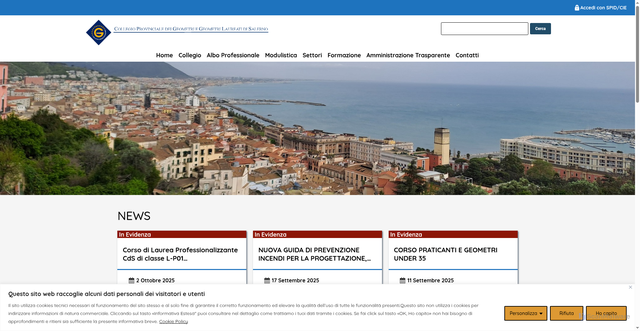 Security scan screenshot of https://www.collegiogeometri.sa.it/