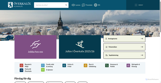 Security scan screenshot of https://www.overkalix.se/