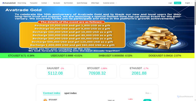 Security scan screenshot of http://avaxaubit.com/