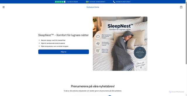 Security scan screenshot of https://exclusivehome.se