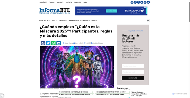 Security scan screenshot of https://www.informabtl.com/cuando-empieza-quien-es-la-mascara-2025-participantes-reglas-y-mas-detalles/