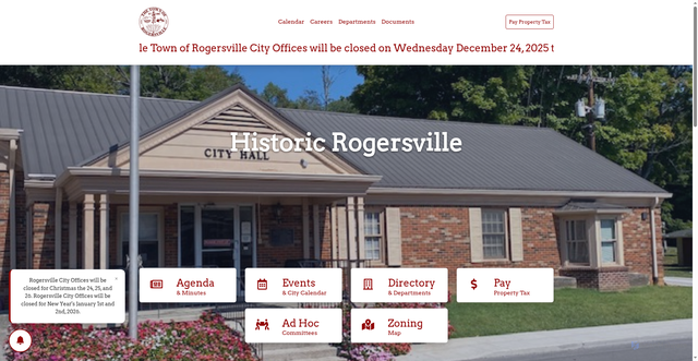 Security scan screenshot of https://rogersvilletn.gov/