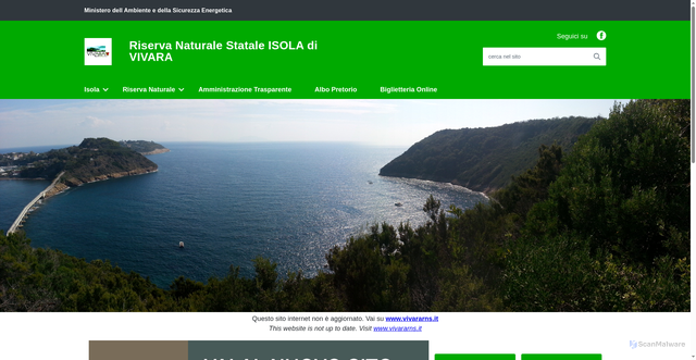 Security scan screenshot of https://www.vivarariservanaturalestatale.it/