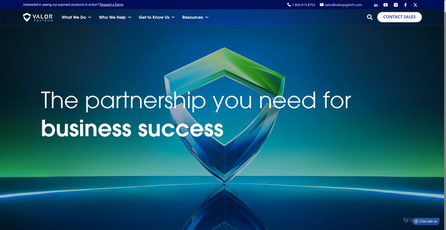 Security scan screenshot of https://valorpaytech.com