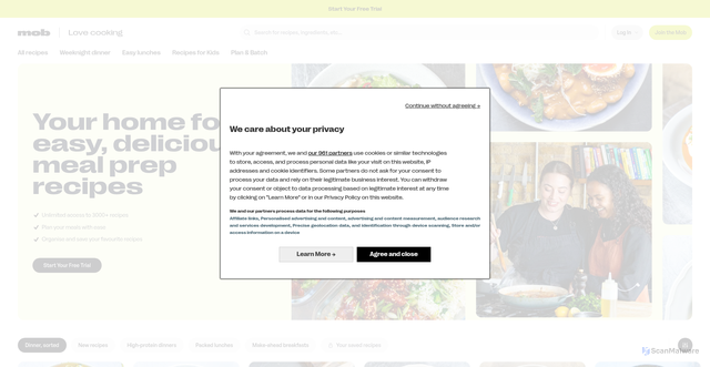 Security scan screenshot of https://mob.co.uk/
