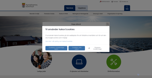 Security scan screenshot of https://nynashamn.se/