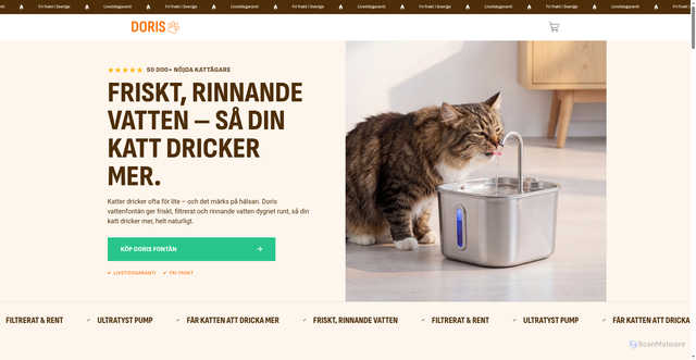 Security scan screenshot of https://dorispets.se