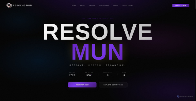 Security scan screenshot of https://resolvemun.in/