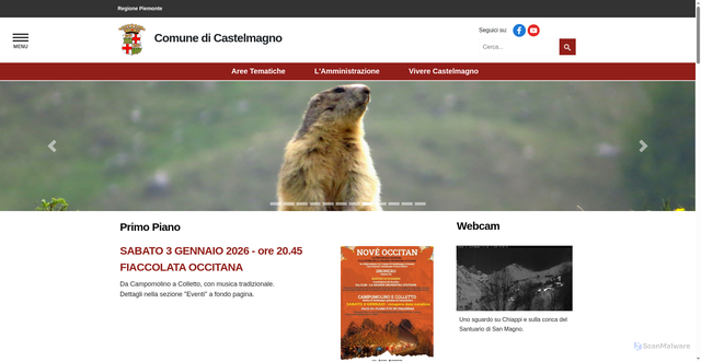 Security scan screenshot of https://www.comune.castelmagno.cn.it/