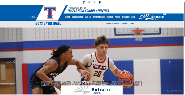 Security scan screenshot of https://www.templewildcats.com/sport/basketball/boys/