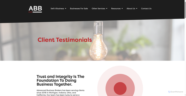 Security scan screenshot of https://abb-businessbrokers.com/client-testimonials/