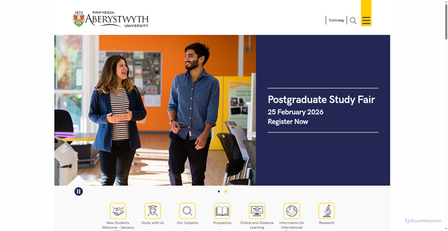 Security scan screenshot of https://www.aber.ac.uk/en/