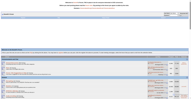 Security scan screenshot of https://forum.doom9.net