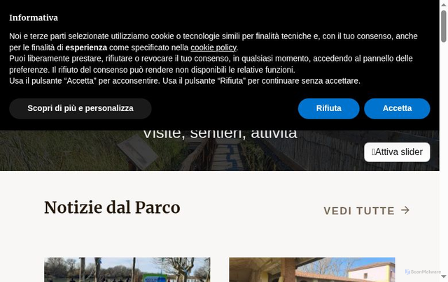 Security scan screenshot of https://www.parcosanrossore.org/