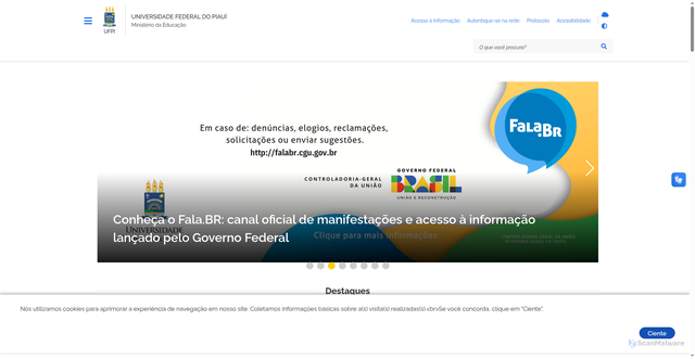 Security scan screenshot of https://www.ufpi.br