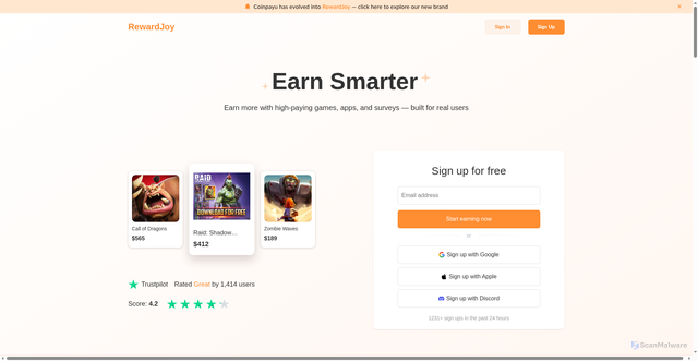 Security scan screenshot of https://coinpayu.com