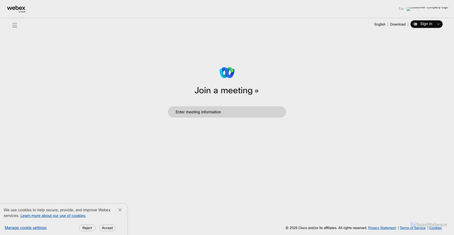 Security scan screenshot of https://fcserv.webex.com