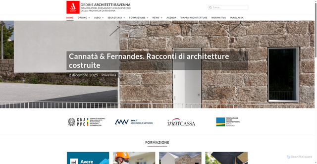 Security scan screenshot of https://www.architettiravenna.it/