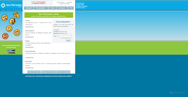 Security scan screenshot of https://les-forums.com