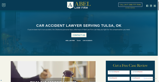 Security scan screenshot of https://www.abellawfirm.com/tulsa/car-accidents/