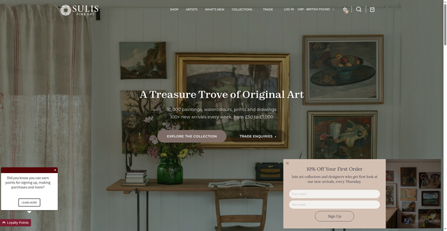 Security scan screenshot of https://www.sulisfineart.com