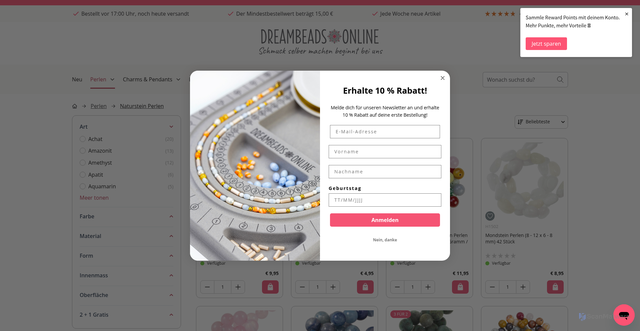 Security scan screenshot of https://dreambeads-online.de/perlen/naturstein-perlen