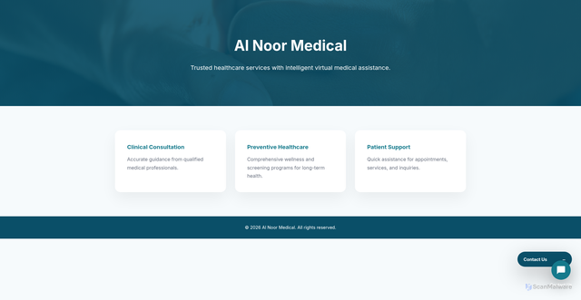 Security scan screenshot of https://al-noor-medical-5eb38cy2mh.edgeone.app/