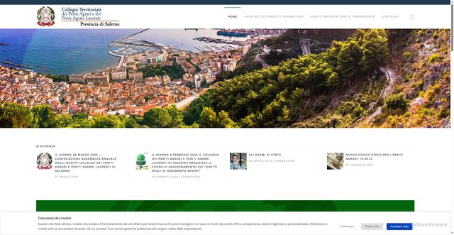 Security scan screenshot of https://salerno.peritiagrari.it/