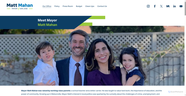 Security scan screenshot of https://www.sjmayormatt.com/meet-matt